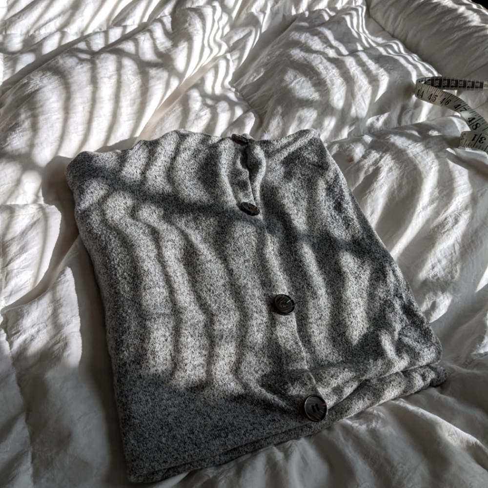 Grey long sleeve knit shirt